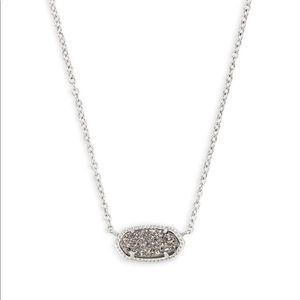Kendra Scott Elisa Pendant Silver Drusy Necklace